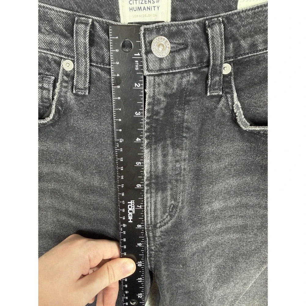 Citizens of Humanity Daphne Jeans Womens 27x28 Black Straight Raw Hem‎ High Rise